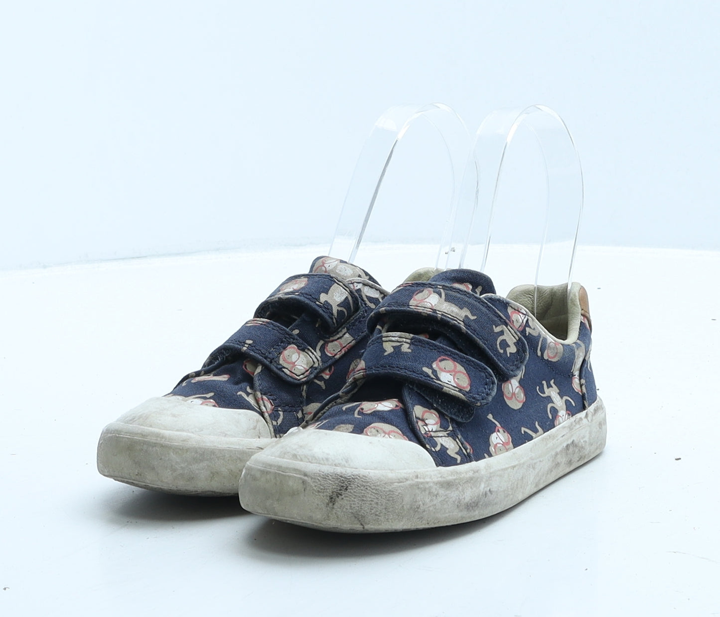 Clarks Boys Blue Geometric Fabric Trainer UK 9 27 - Monkeys