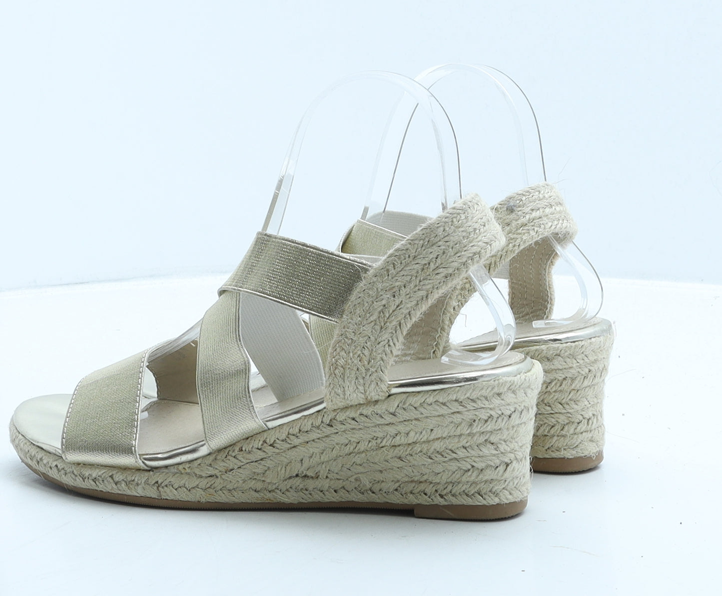 Soleflex Womens Gold Polyamide Espadrille Heel UK 5 38