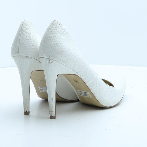 Fiore Womens White Geometric Leather Court Heel UK 8 42
