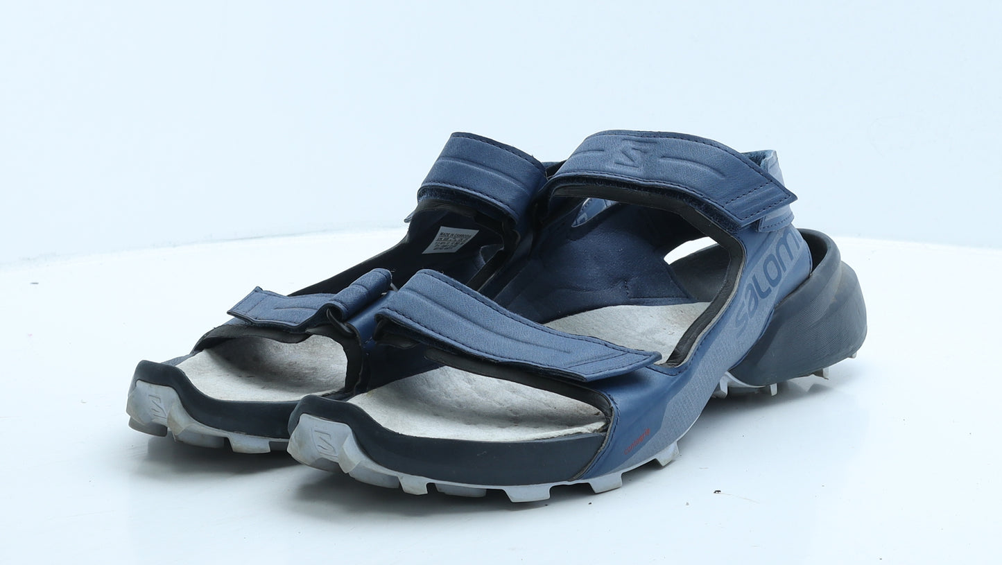 Salomon Mens Blue Colourblock Leather Slip On Sandal UK 11.5 46.5