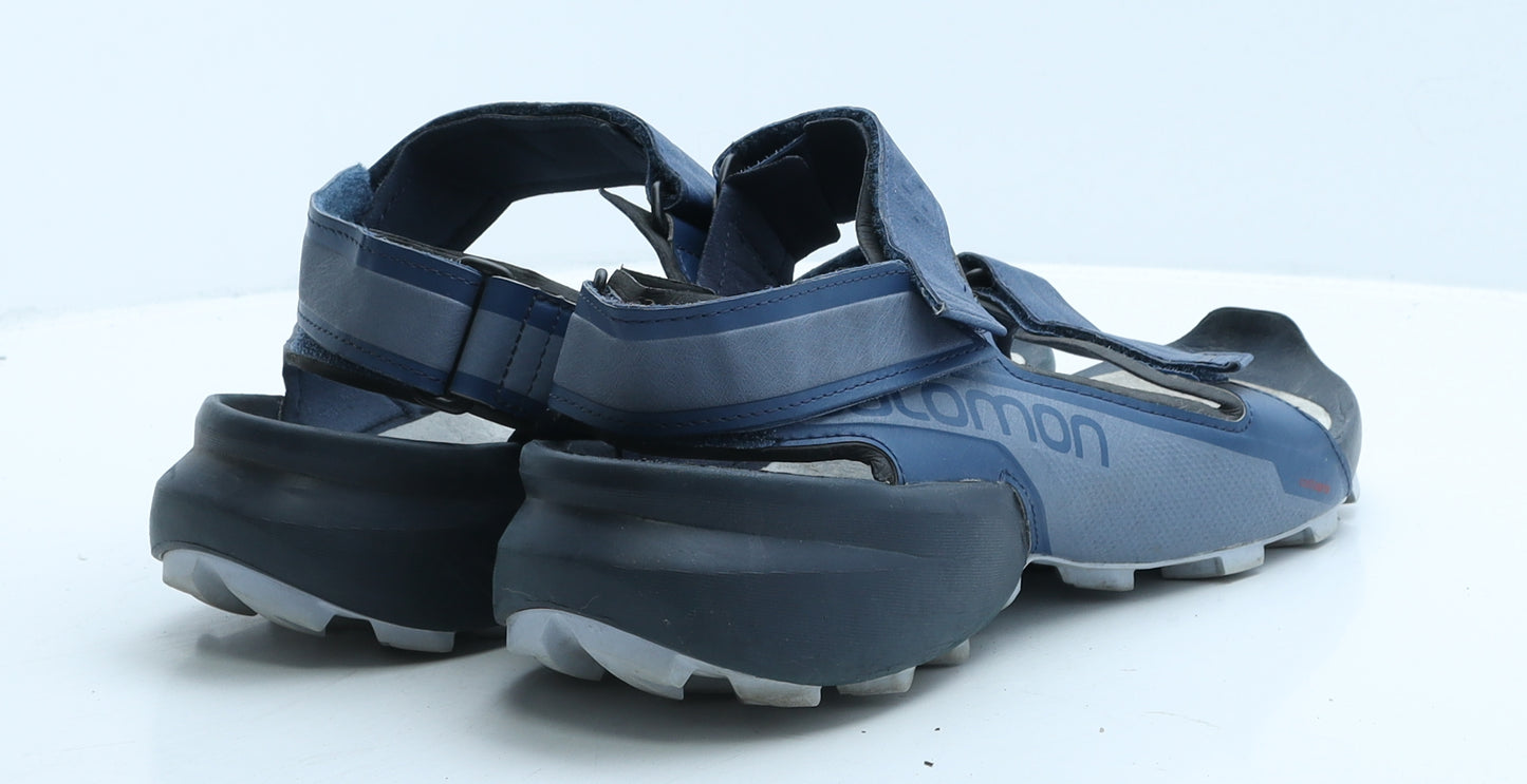Salomon Mens Blue Colourblock Leather Slip On Sandal UK 11.5 46.5