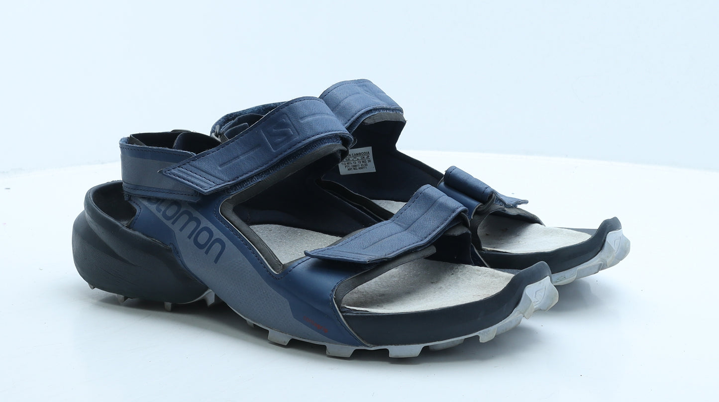 Salomon Mens Blue Colourblock Leather Slip On Sandal UK 11.5 46.5