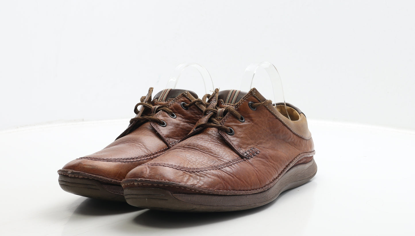 Clarks Mens Brown Leather Boat Shoe Casual UK 10