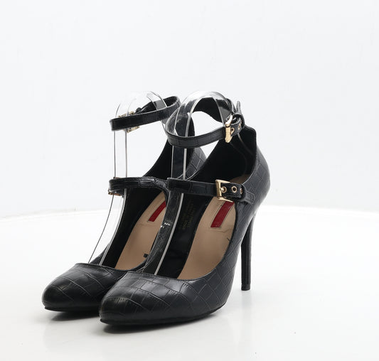 Atmosphere Womens Black Leather Court Heel UK 5 38