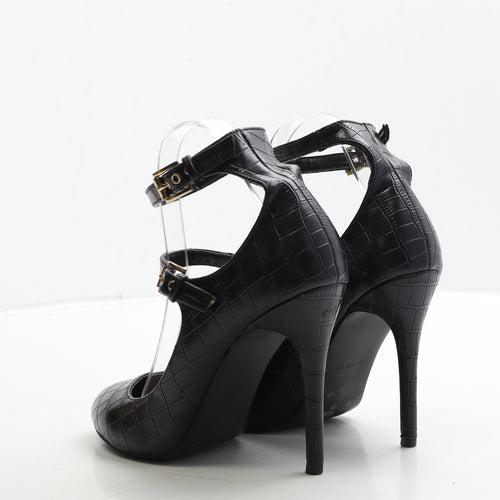Atmosphere Womens Black Leather Court Heel UK 5 38