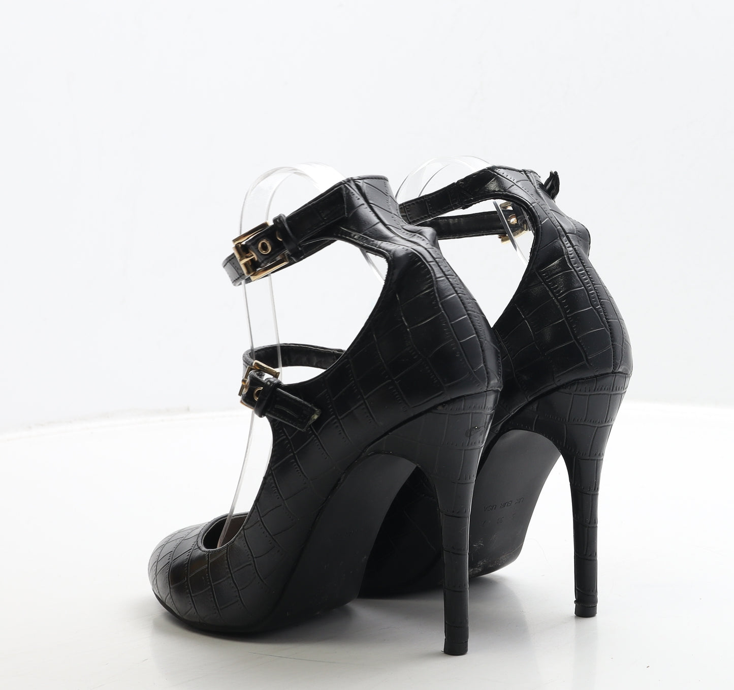 Atmosphere Womens Black Leather Court Heel UK 5 38