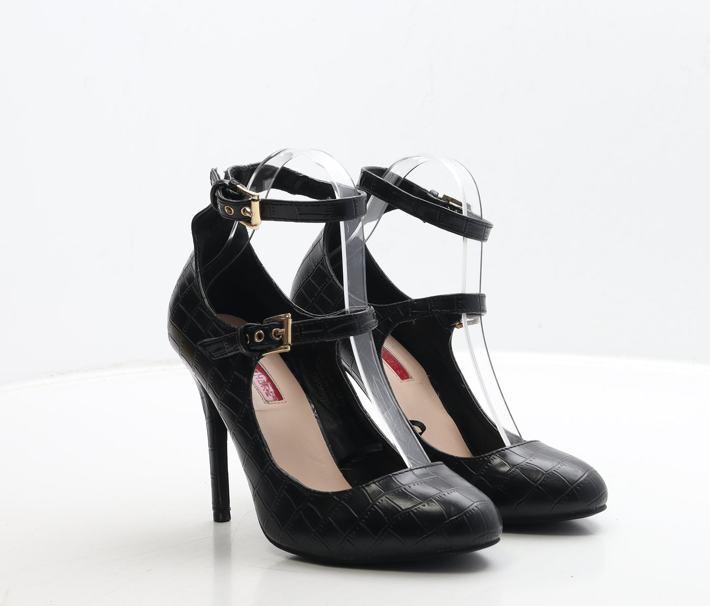 Atmosphere Womens Black Leather Court Heel UK 5 38