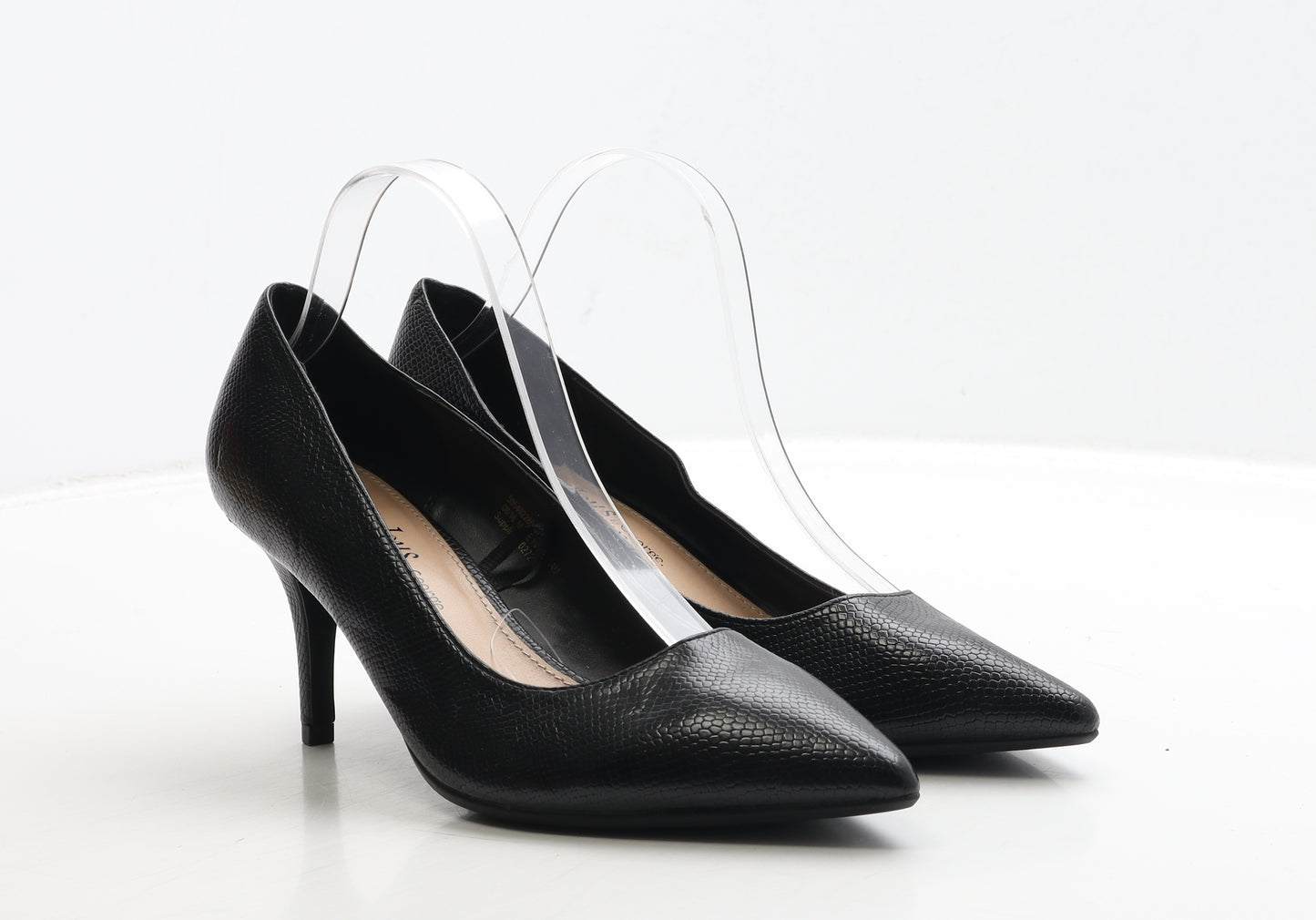 George Womens Beige Geometric Leather Court Heel UK 6 39