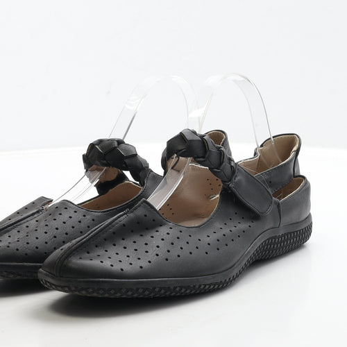 Damart Womens Black Spotted Leather Mary Jane Flat UK 7 40