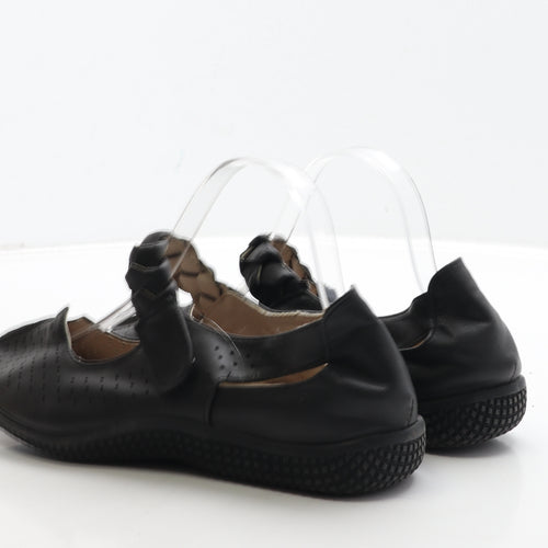 Damart Womens Black Spotted Leather Mary Jane Flat UK 7 40