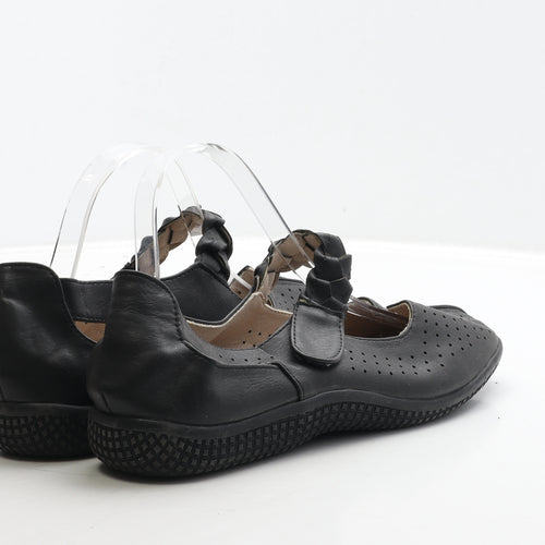 Damart Womens Black Spotted Leather Mary Jane Flat UK 7 40