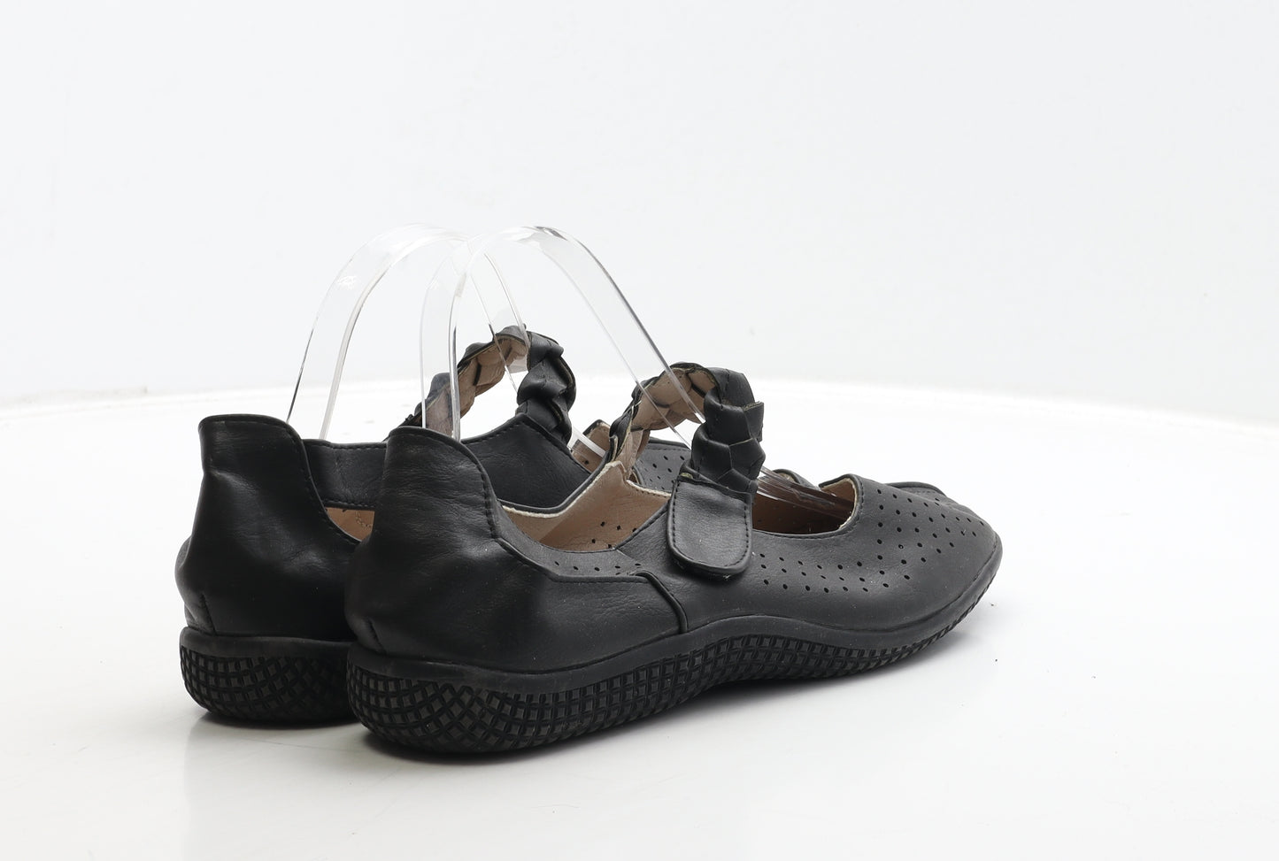 Damart Womens Black Spotted Leather Mary Jane Flat UK 7 40