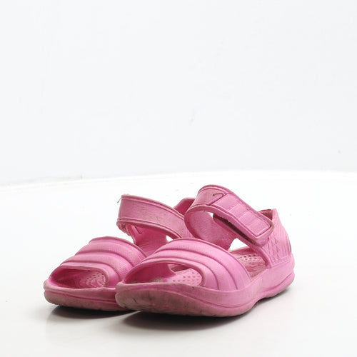 Preworn Girls Pink Rubber Strappy Sandal UK 7 24