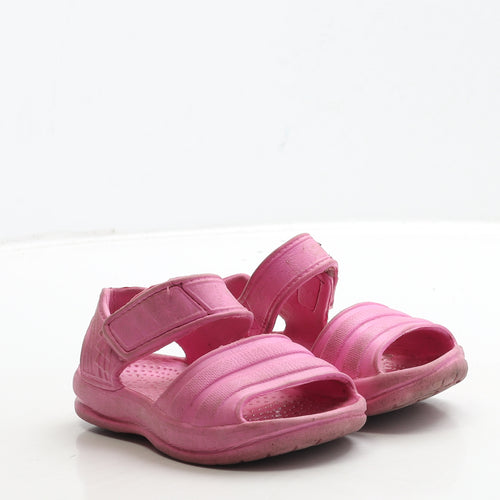 Preworn Girls Pink Rubber Strappy Sandal UK 7 24