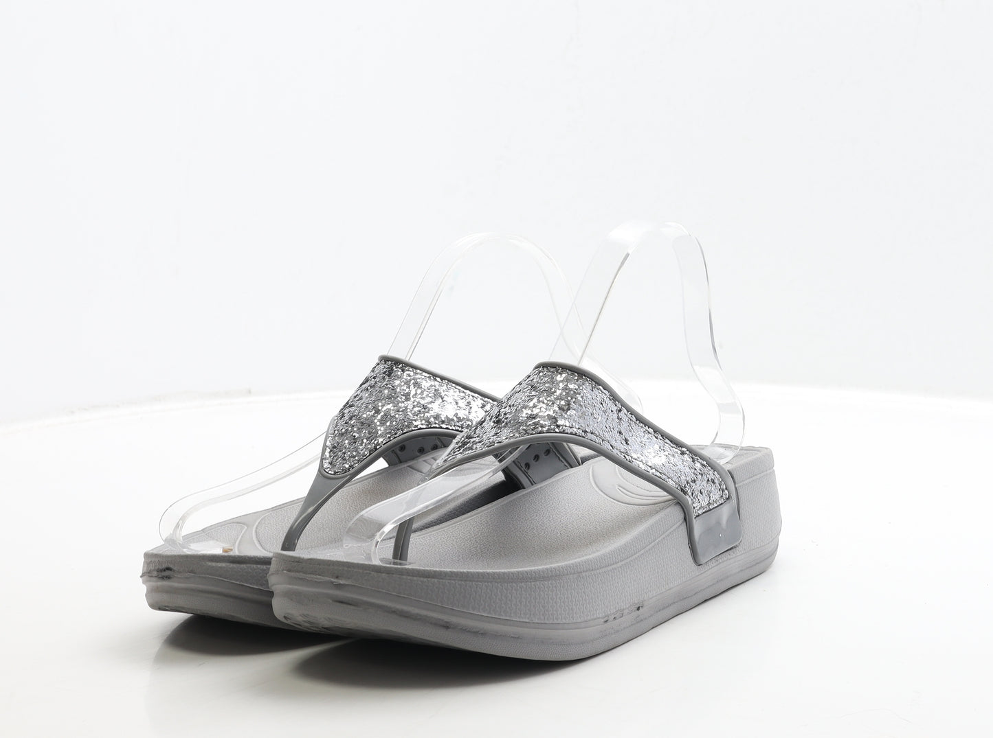 Studio Womens Grey Polyester Thong Sandal UK 8 41