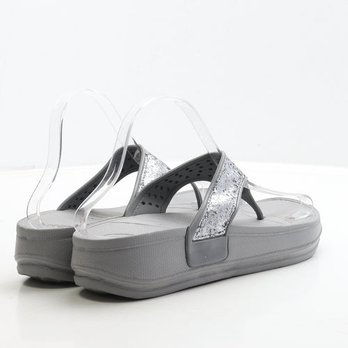 Studio Womens Grey Polyester Thong Sandal UK 8 41