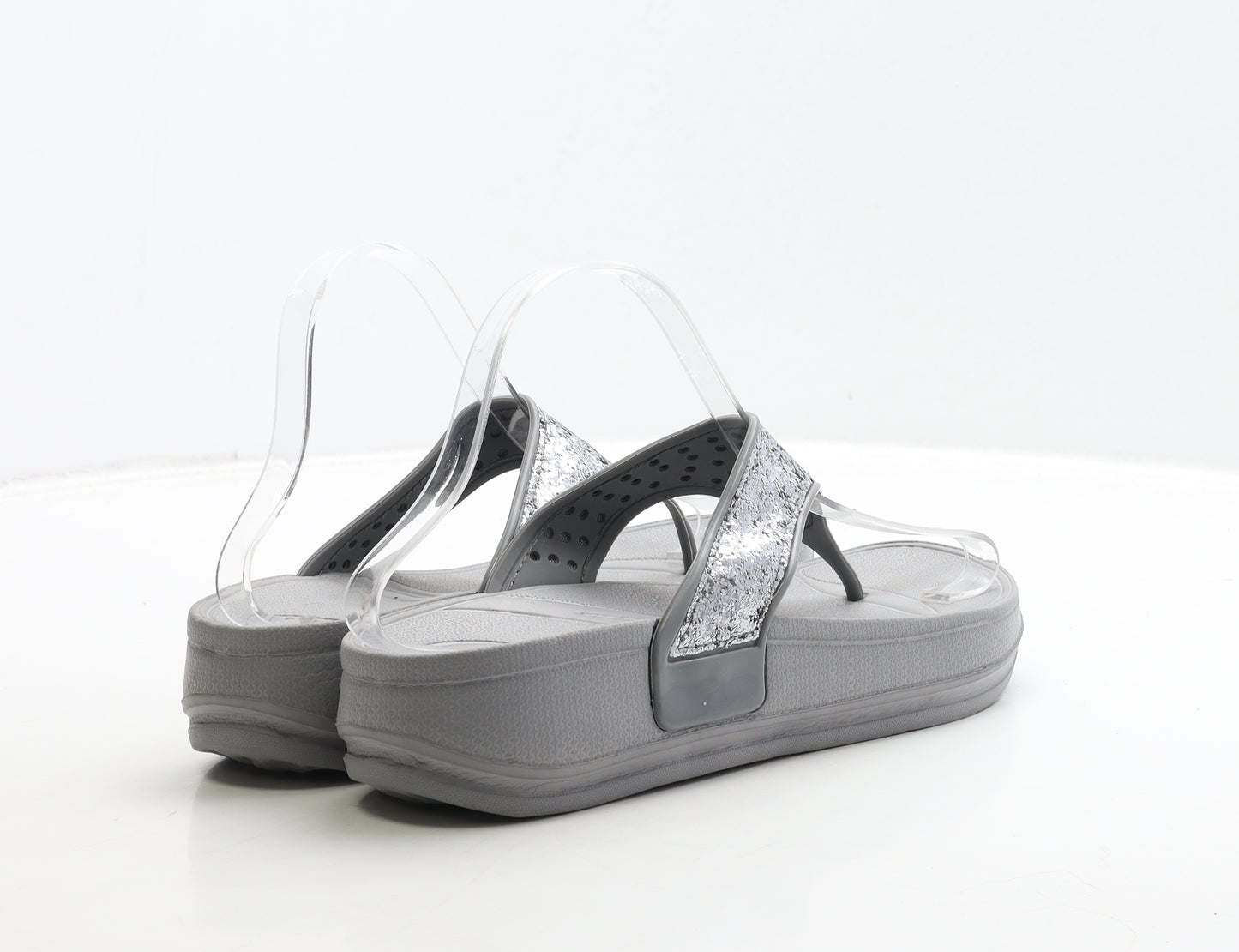 Studio Womens Grey Polyester Thong Sandal UK 8 41