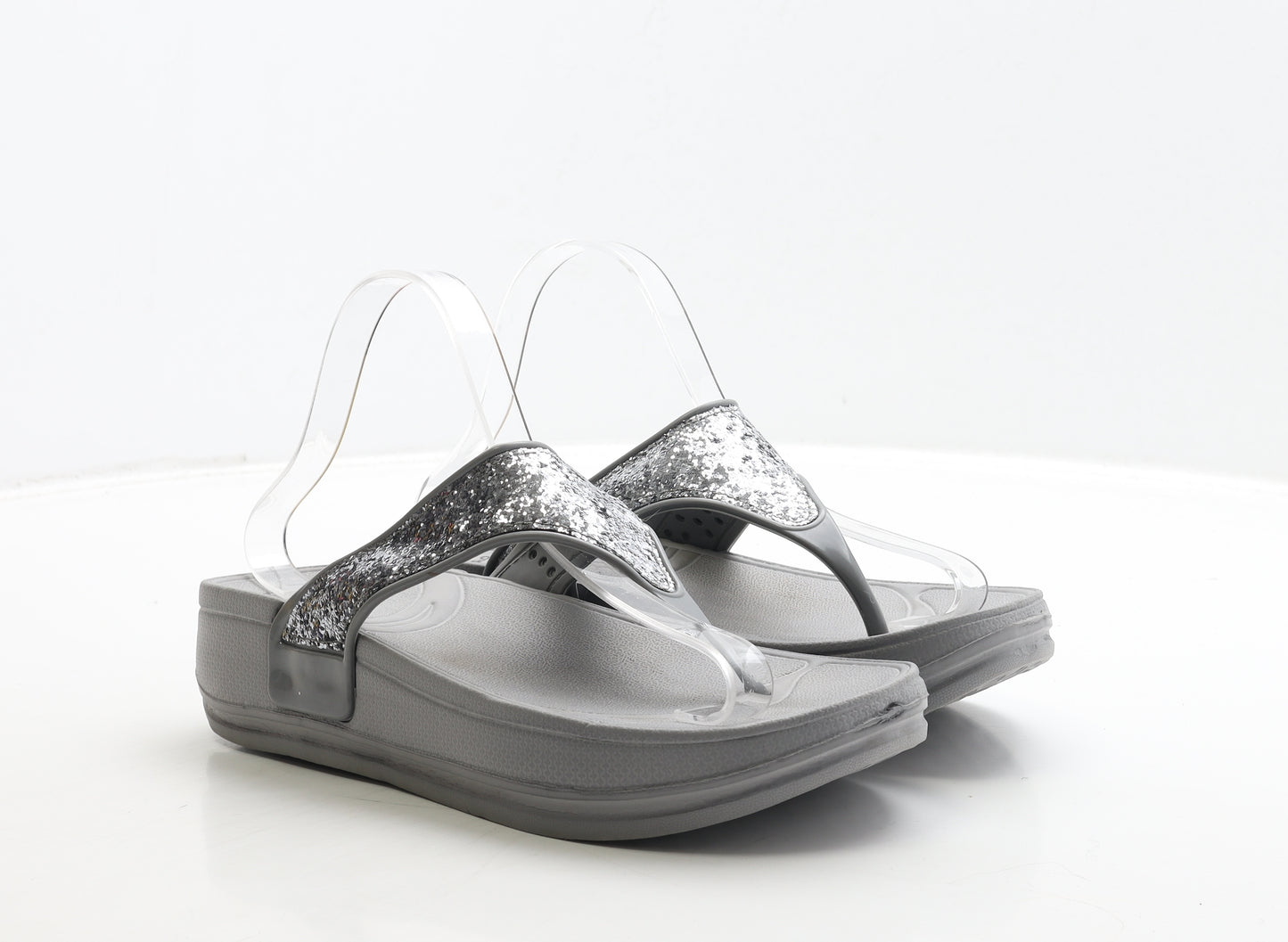 Studio Womens Grey Polyester Thong Sandal UK 8 41
