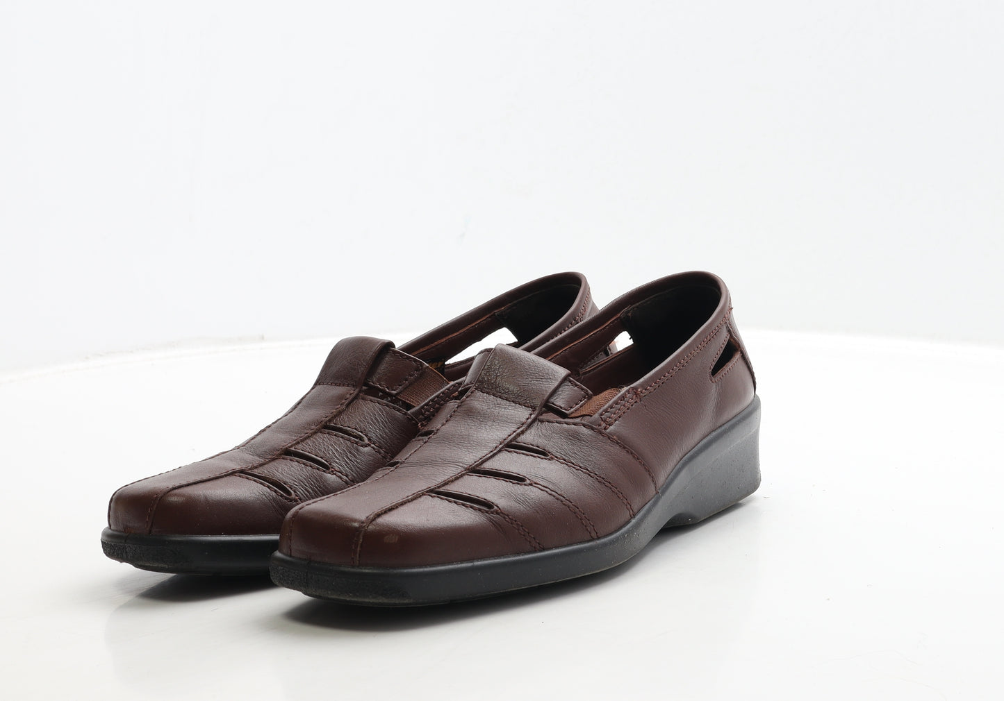 Hotter Womens Brown Leather Loafer Casual UK 7.5 41.5