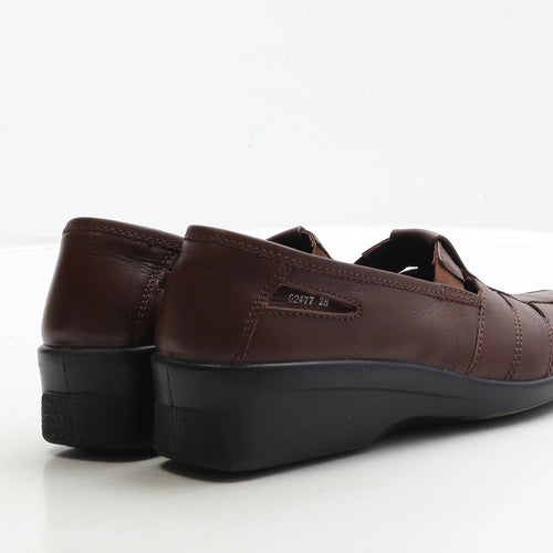 Hotter Womens Brown Leather Loafer Casual UK 7.5 41.5