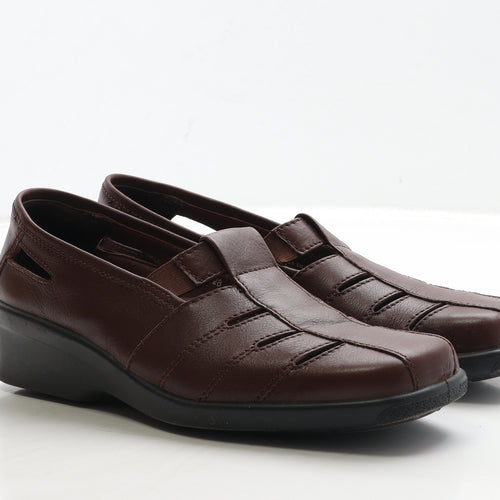 Hotter Womens Brown Leather Loafer Casual UK 7.5 41.5