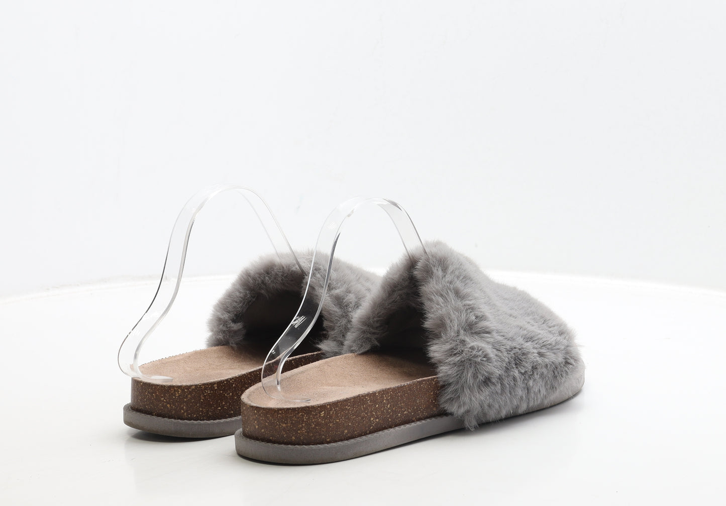 Primark Womens Grey Polyester Slider Sandal UK 8 42 - Fluffy