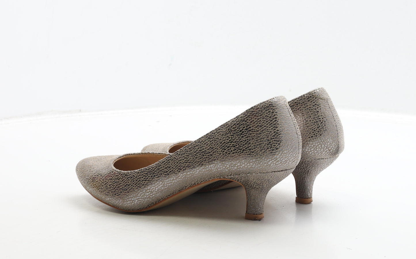 Profile Womens Gold Geometric Polyester Court Heel UK 5 - Metallic