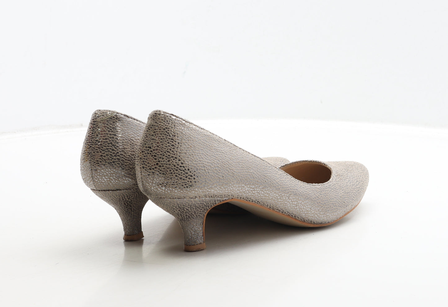 Profile Womens Gold Geometric Polyester Court Heel UK 5 - Metallic