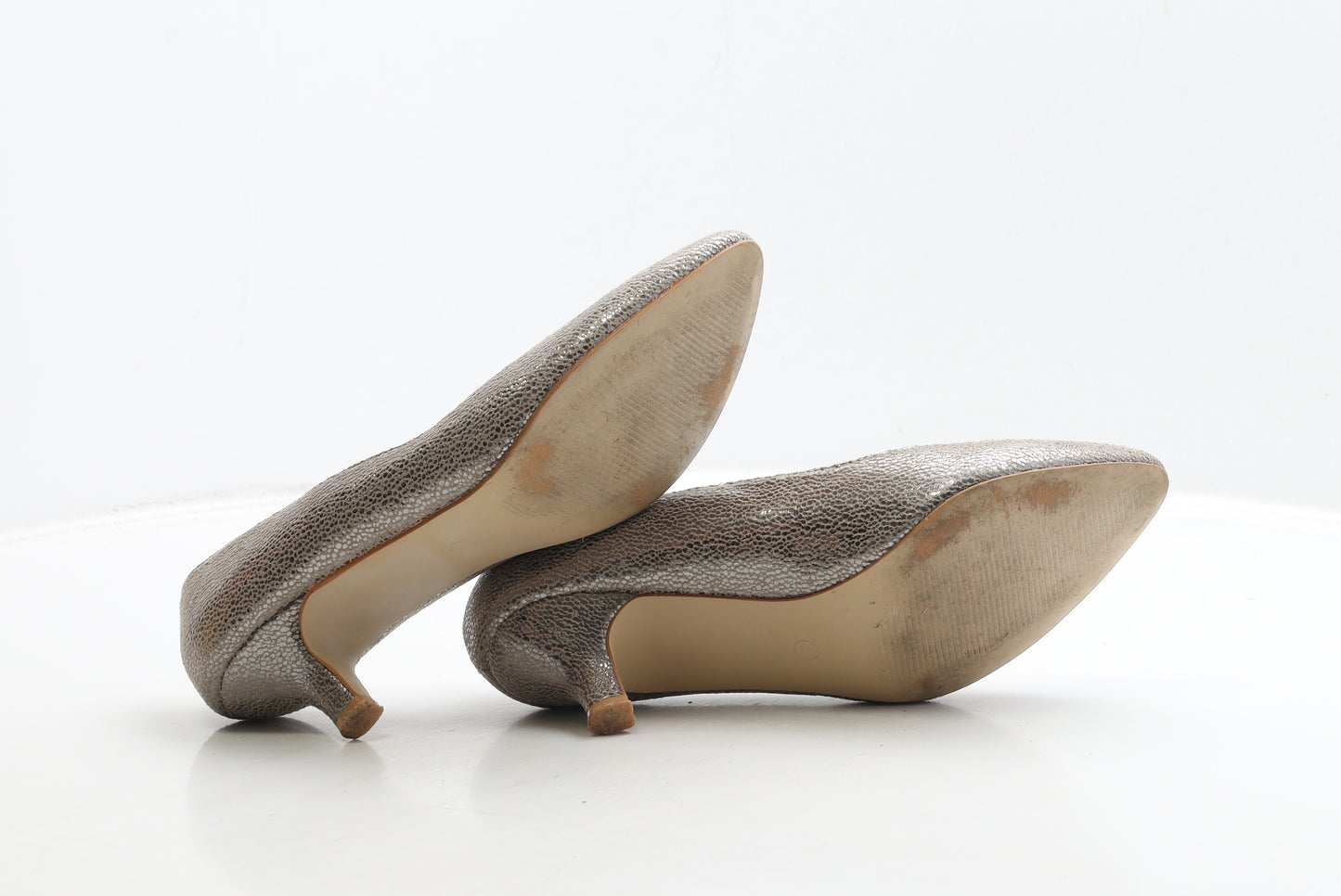 Profile Womens Gold Geometric Polyester Court Heel UK 5 - Metallic