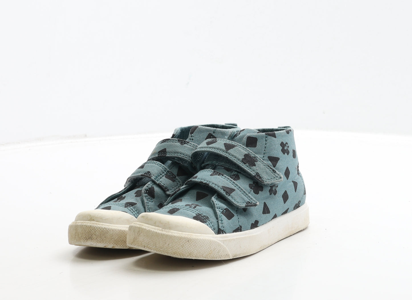 Clarks Boys Green Geometric Fabric Trainer UK 9.5