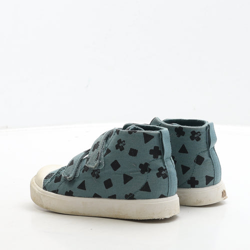 Clarks Boys Green Geometric Fabric Trainer UK 9.5