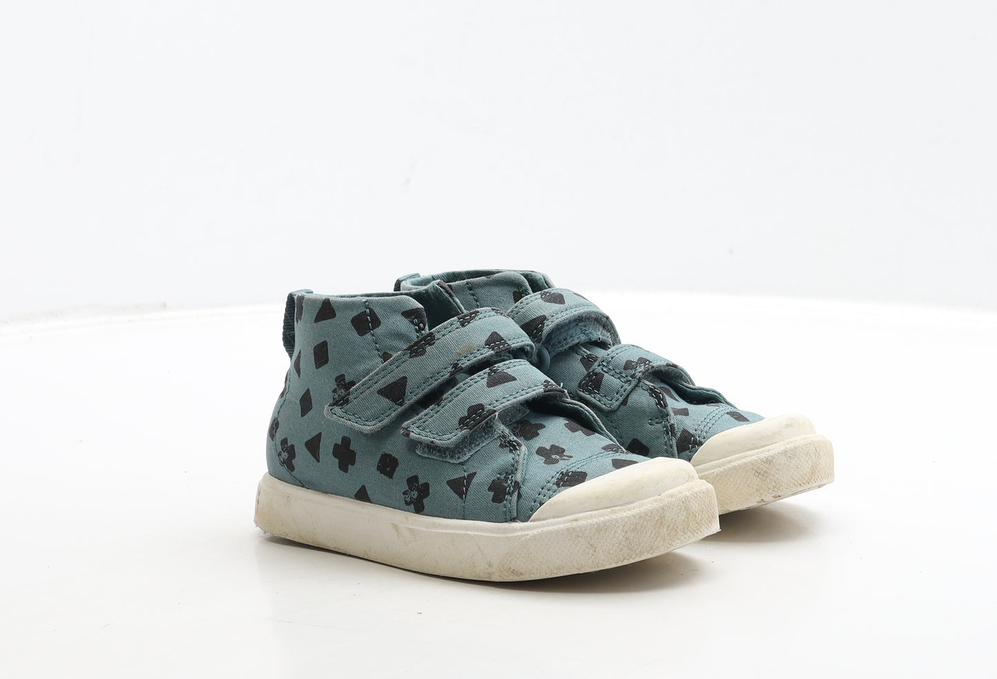 Clarks Boys Green Geometric Fabric Trainer UK 9.5
