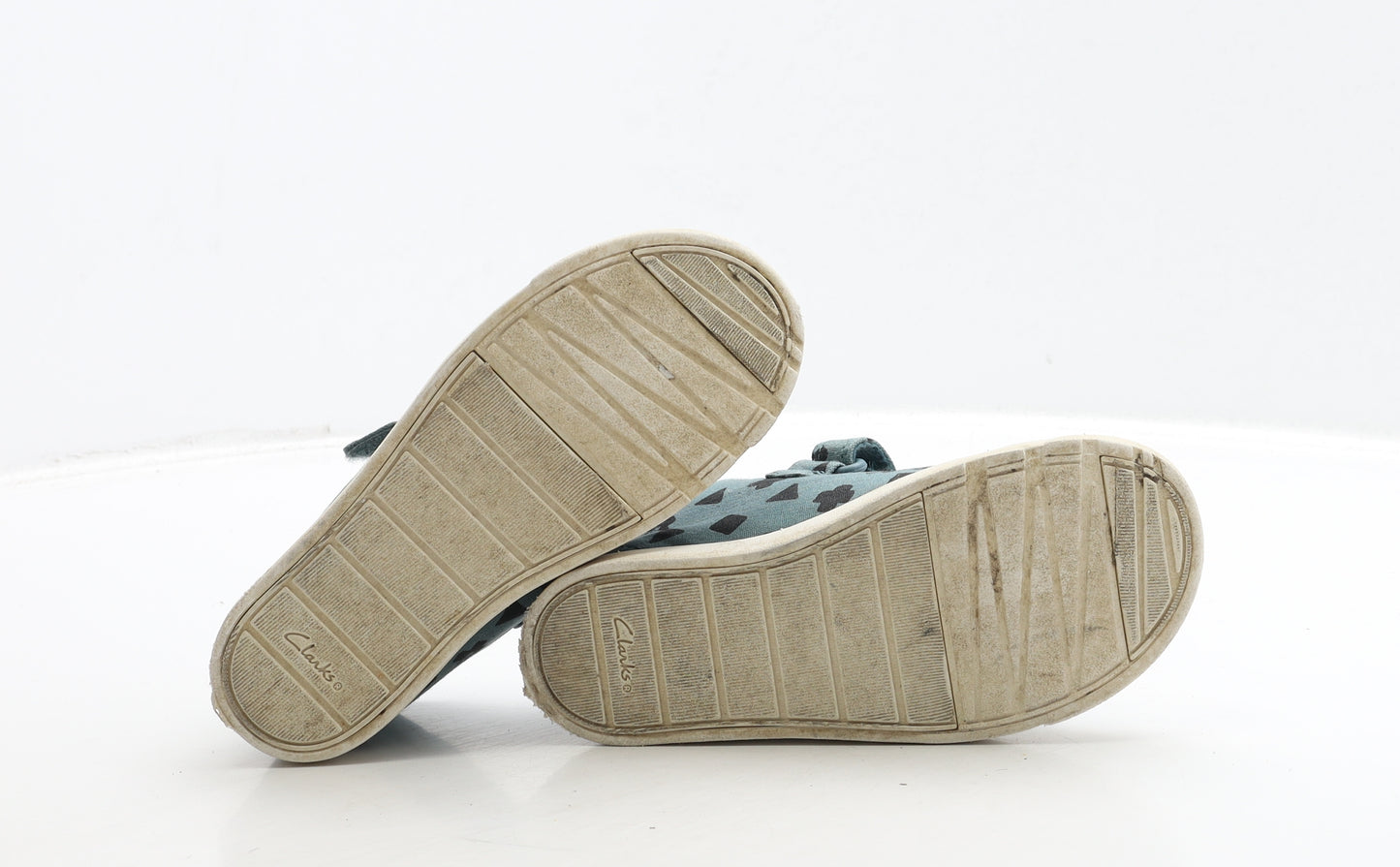 Clarks Boys Green Geometric Fabric Trainer UK 9.5