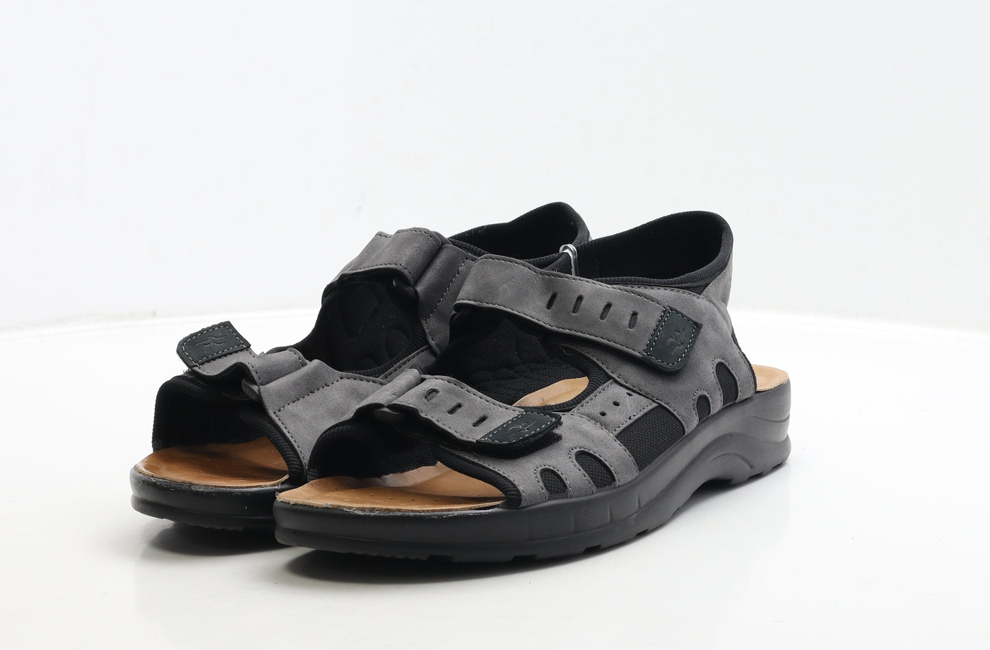 Fly Flot Mens Grey Polyester Slip On Sandal UK 10 44 - Estimated UK Size 10