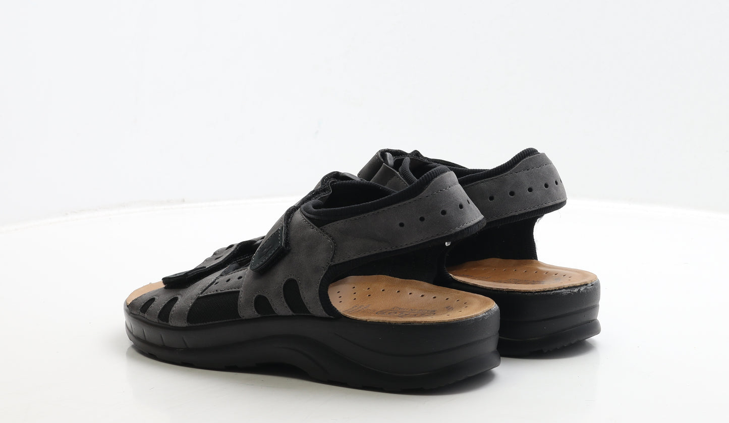 Fly Flot Mens Grey Polyester Slip On Sandal UK 10 44 - Estimated UK Size 10