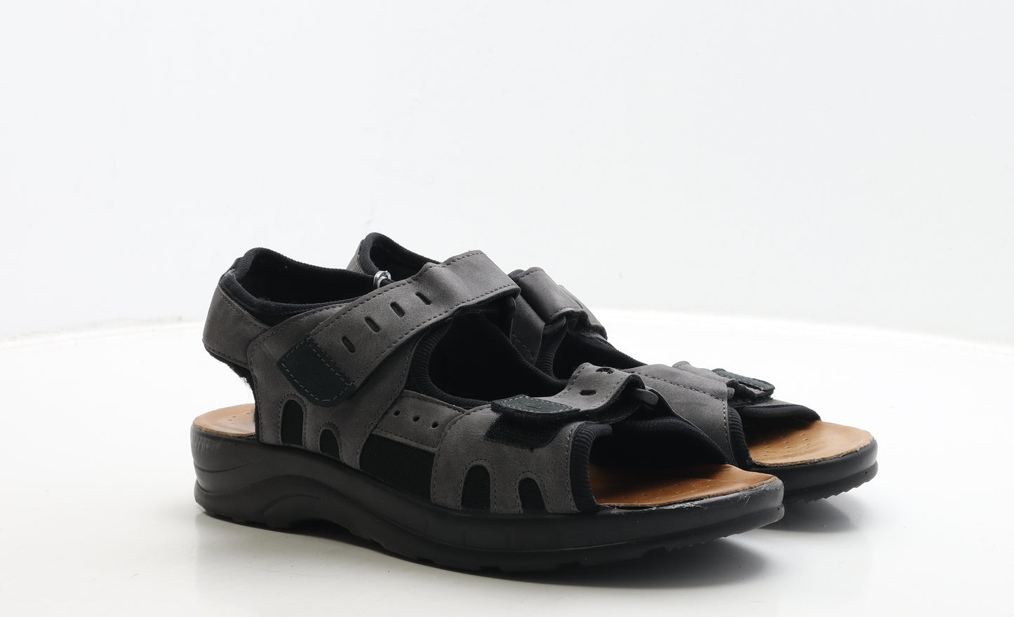 Fly Flot Mens Grey Polyester Slip On Sandal UK 10 44 - Estimated UK Size 10
