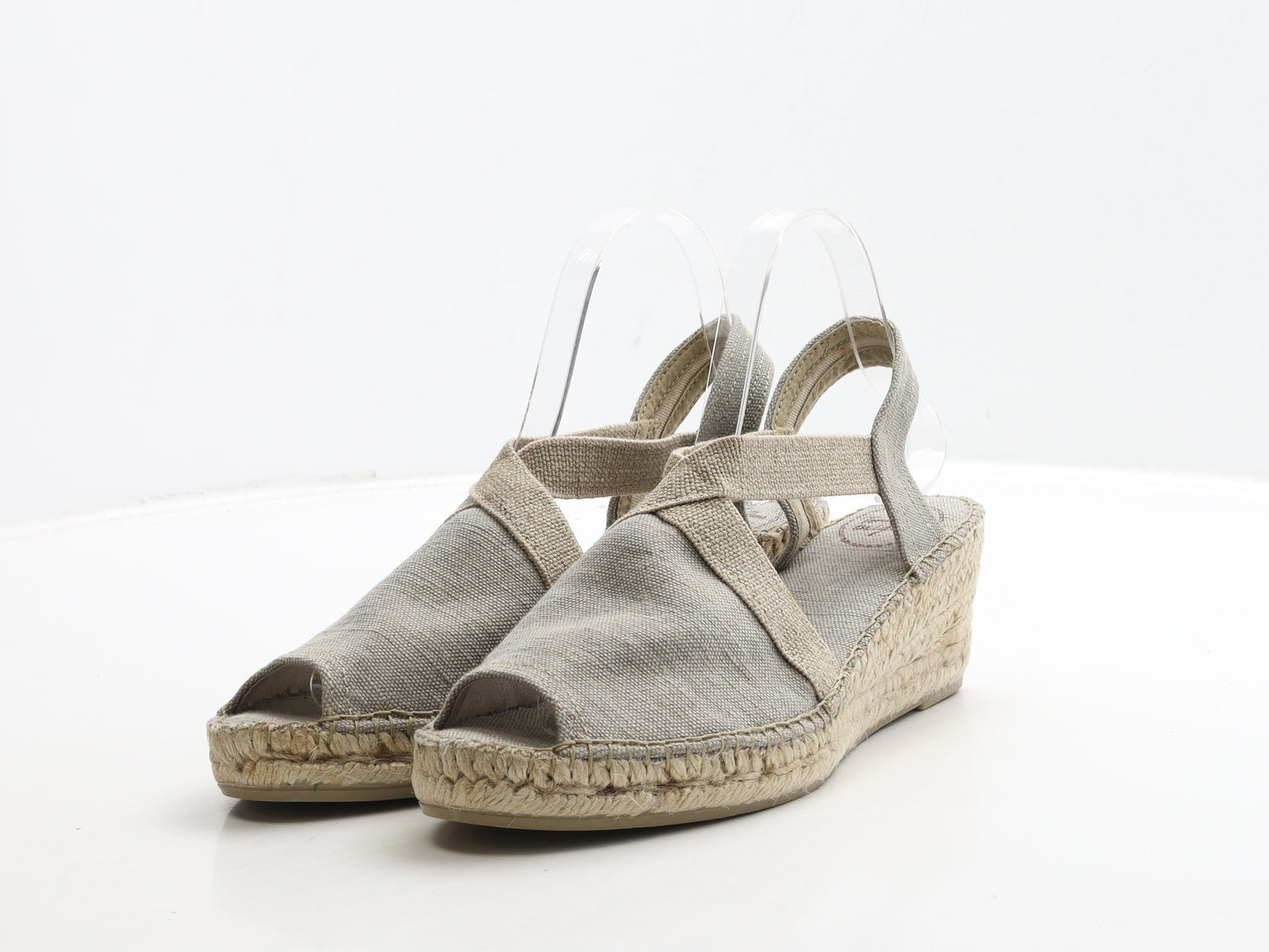 Toni Pons Womens Beige Fabric Espadrille Heel UK 7 40