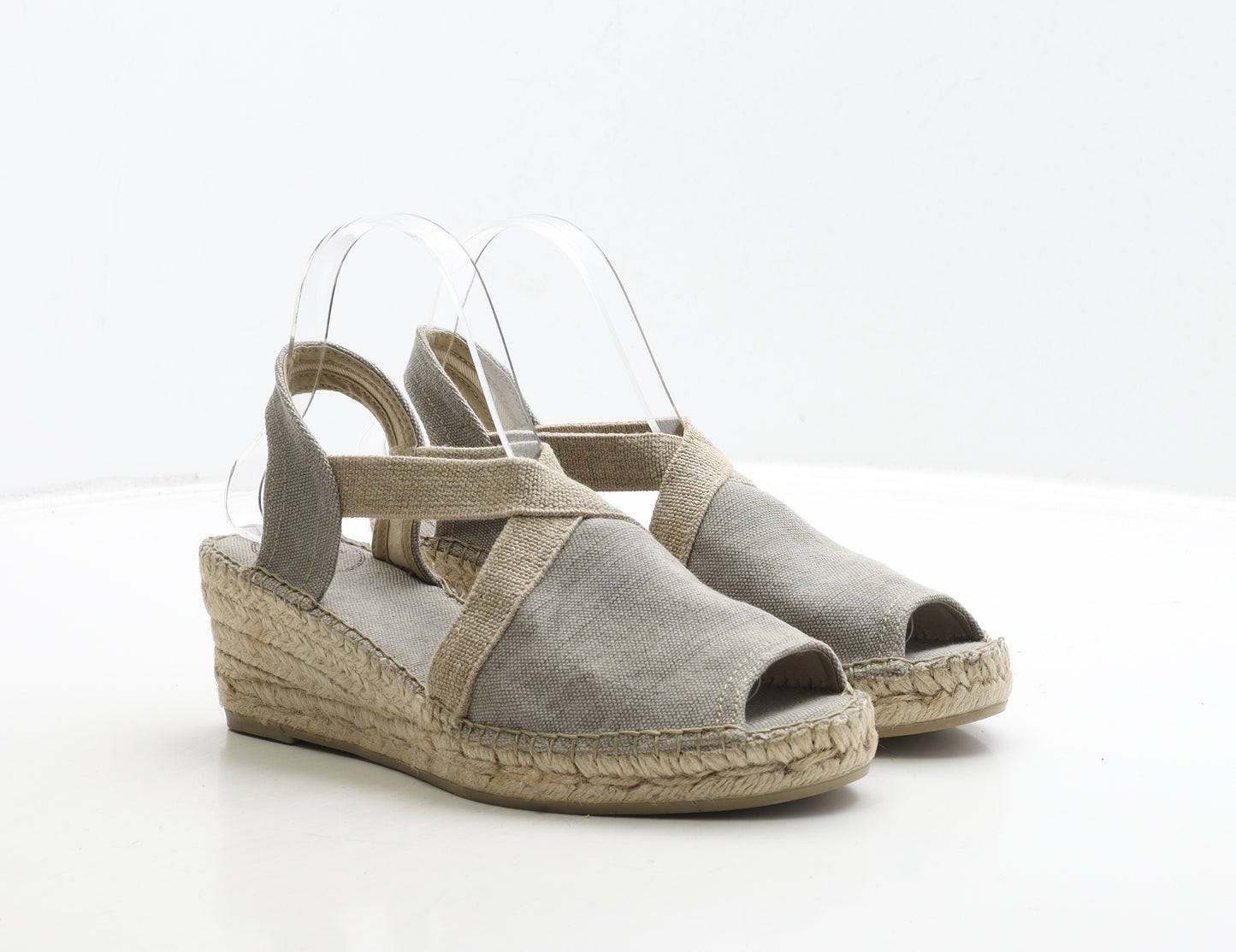 Toni Pons Womens Beige Fabric Espadrille Heel UK 7 40