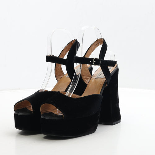 Claire Chamberlain Womens Black Polyester Platform Heel UK 6