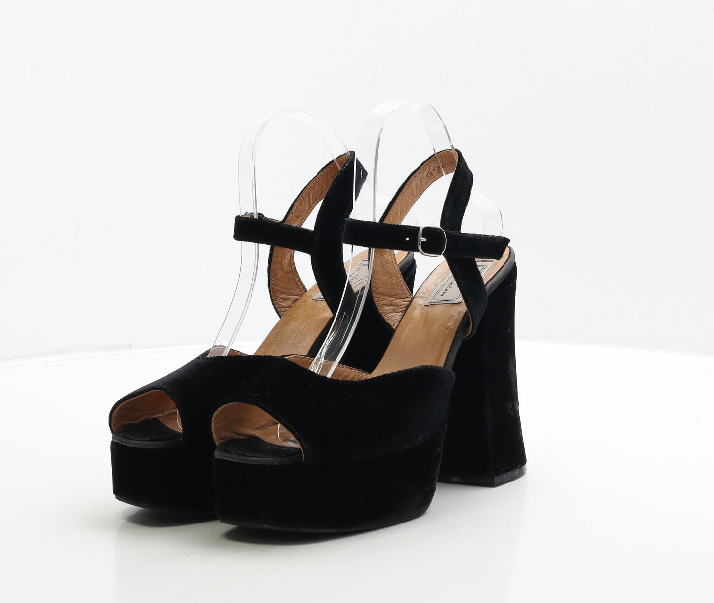 Claire Chamberlain Womens Black Polyester Platform Heel UK 6