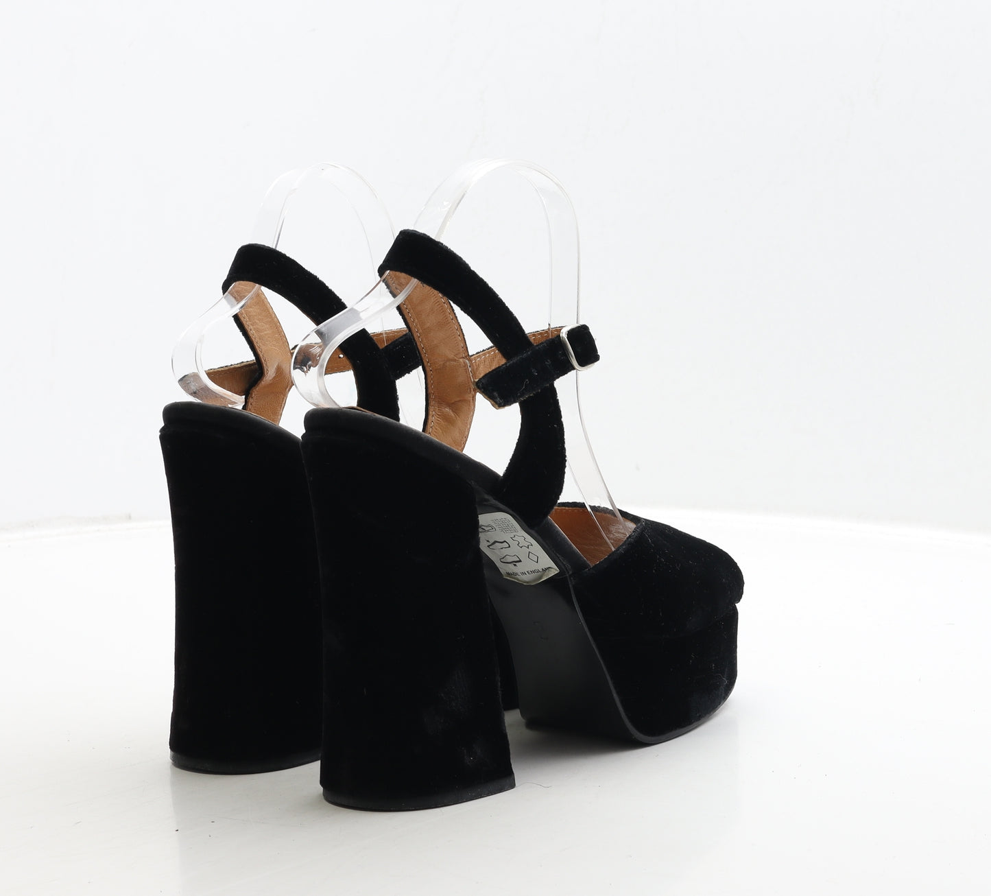 Claire Chamberlain Womens Black Polyester Platform Heel UK 6