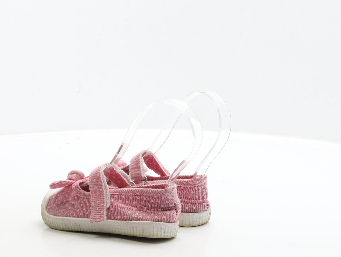 WalkRight Girls Pink Spotted Fabric Flat Casual UK 6