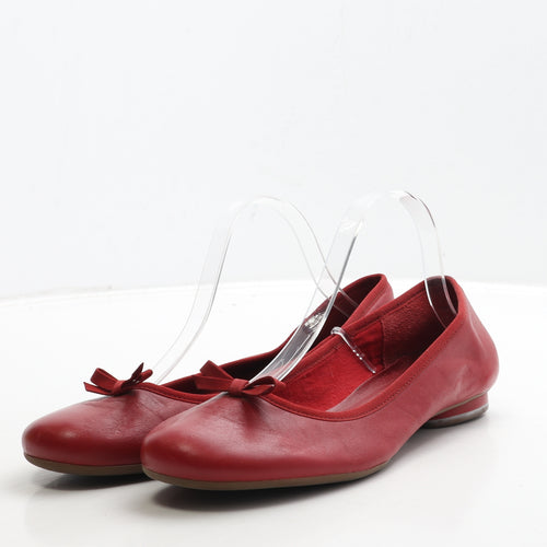 Clarks Womens Red Leather Ballet Flat UK 8