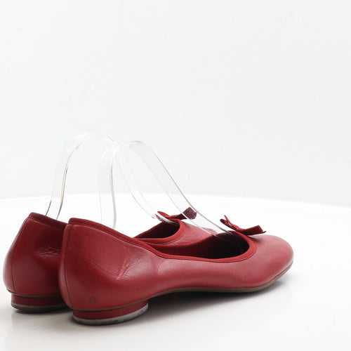 Clarks Womens Red Leather Ballet Flat UK 8