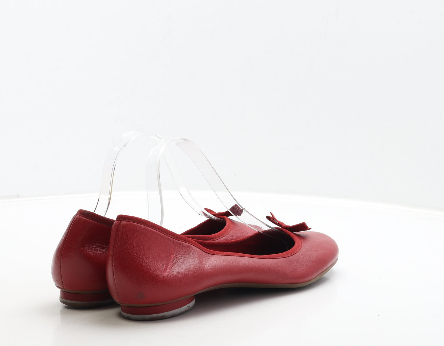 Clarks Womens Red Leather Ballet Flat UK 8