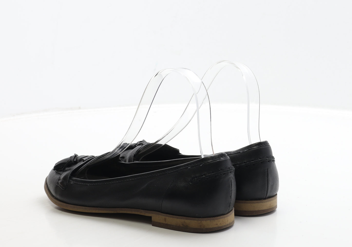 Clarks Womens Black Leather Loafer Flat UK 3