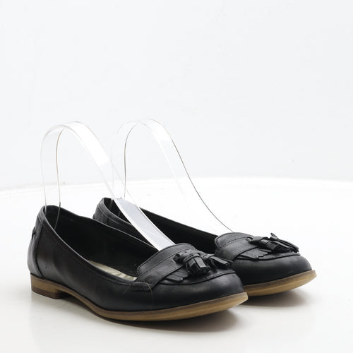 Clarks Womens Black Leather Loafer Flat UK 3