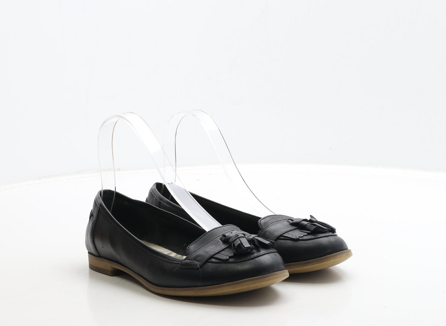 Clarks Womens Black Leather Loafer Flat UK 3