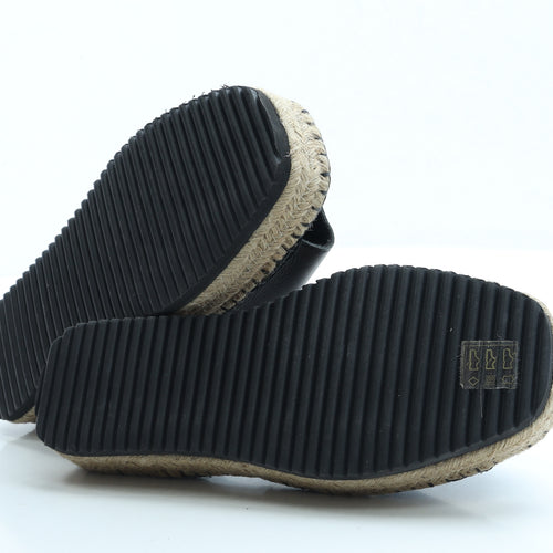 ASOS Womens Black Leather Espadrille Sandal UK 6