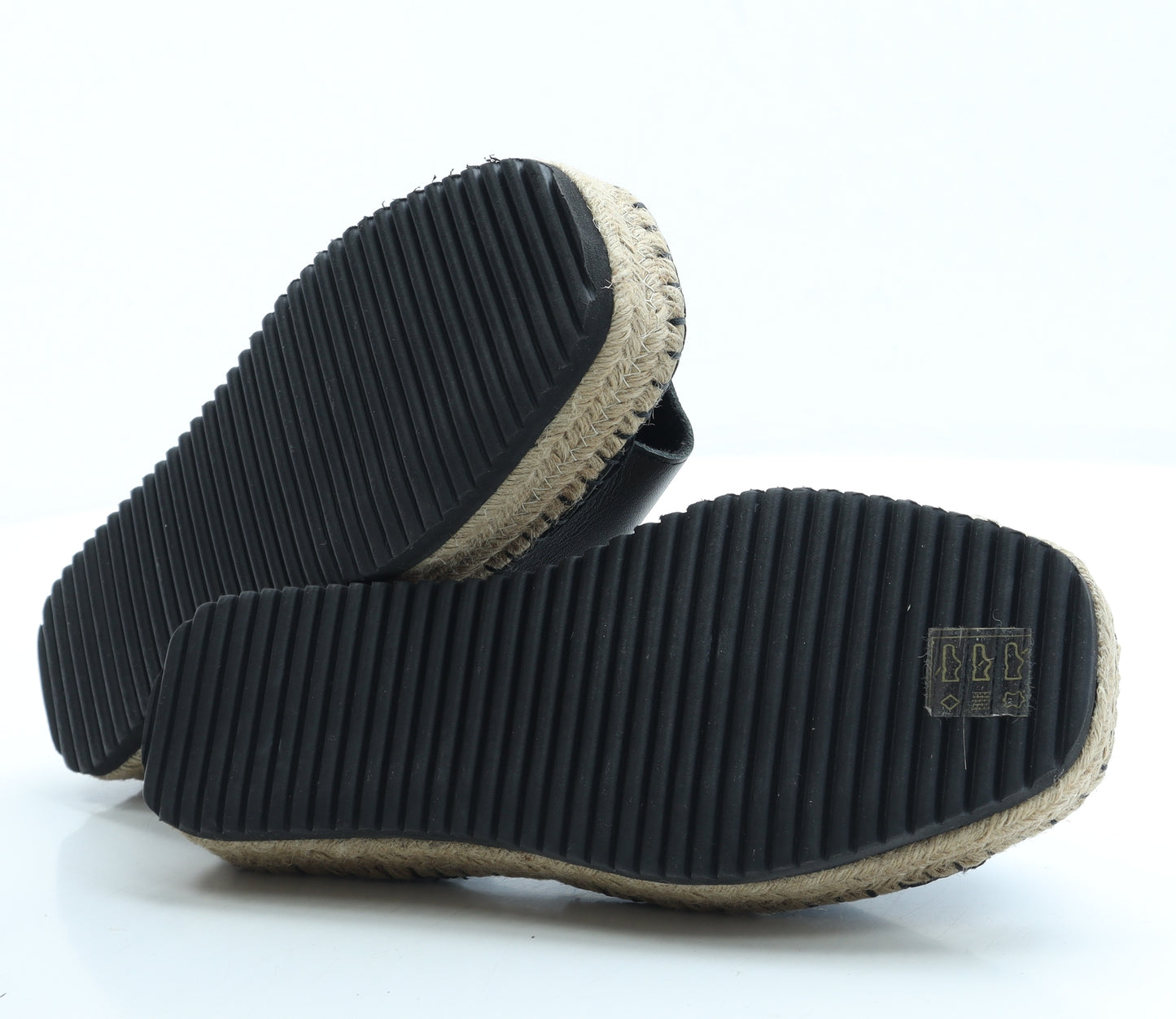 ASOS Womens Black Leather Espadrille Sandal UK 6